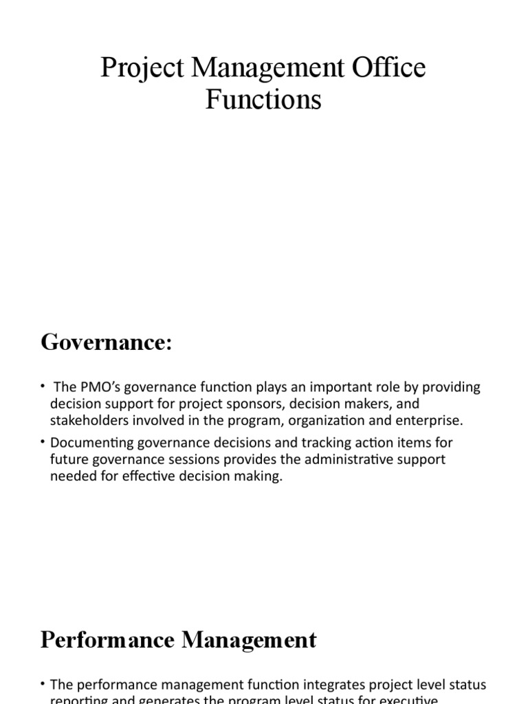 Project Management Office Functions | PDF | Project Management