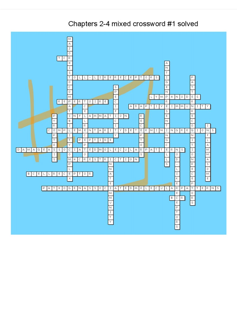 CHAPTERS 2-4 CROSSWORD #1 Solved | PDF | Immune System | Innate Immune ...