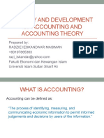 History and Development of Accounting and Accounting Theory