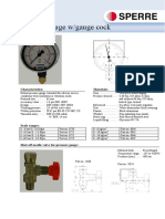 Data Sheet Pressure Gauge W/gauge Cock: Characteristics: Materials
