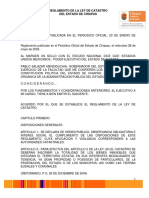 Reglamento de La Ley de Catastro Del Estado de Chiapas