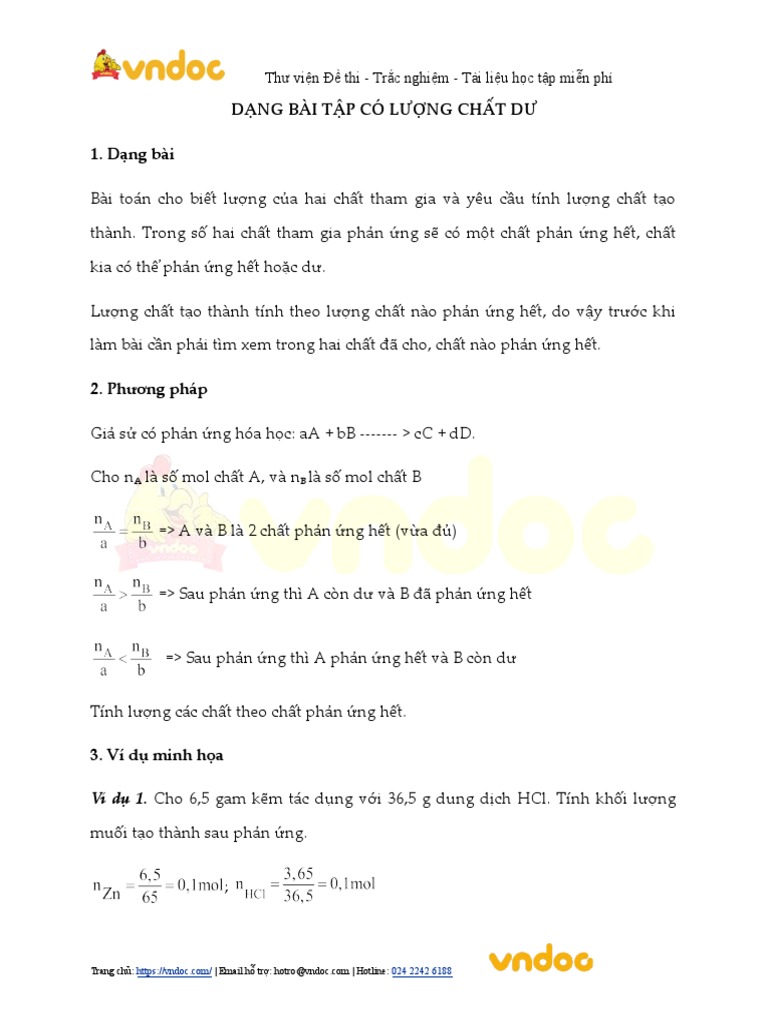 Cac bai tap ve luong chat du hoa 8 pdf
