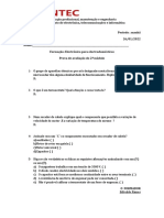 Prova de Avaliação Do 2º Módulo Manha 26 de Janeiro 2022