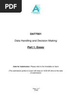 Data Handling and Decision Making: Date For Submission: Please Refer To The Timetable On Ilearn