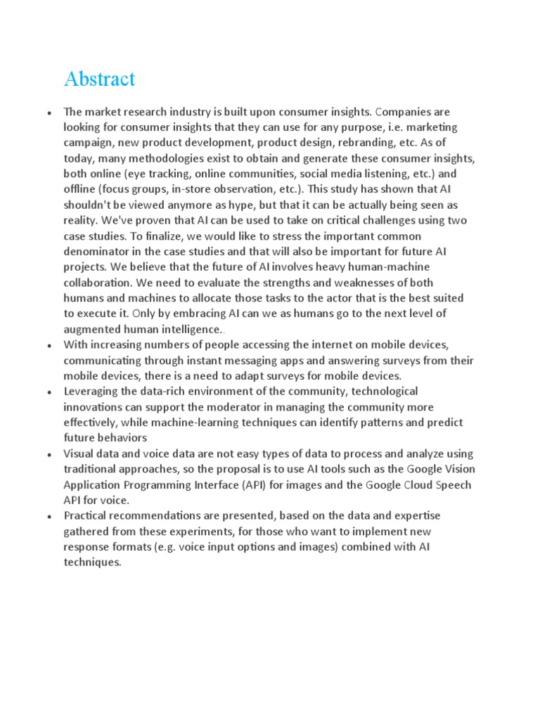 Abstract, Introduction and Literature Review PDF Market