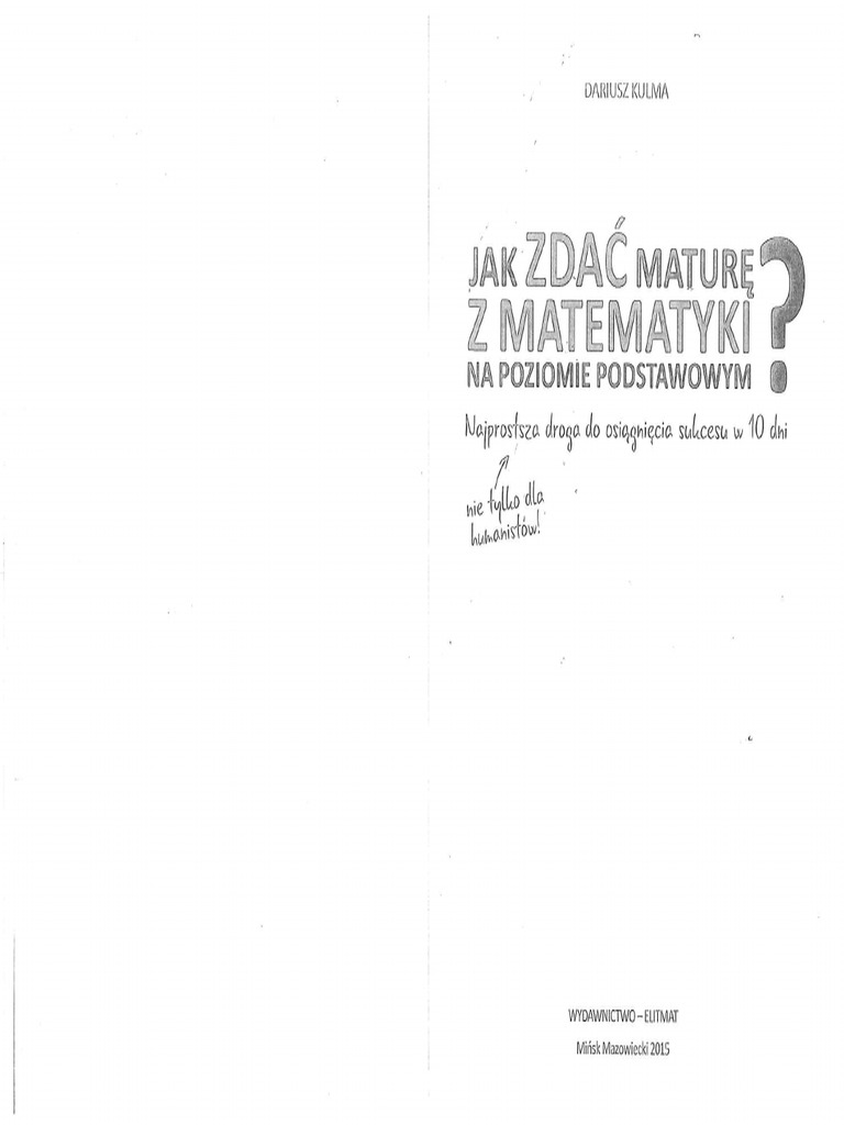 Jak Zdac Mature Na Poziomie Podstawowym Pdf