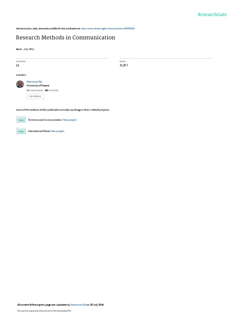 Research Methods in Communication: July 2011 | PDF | Qualitative ...