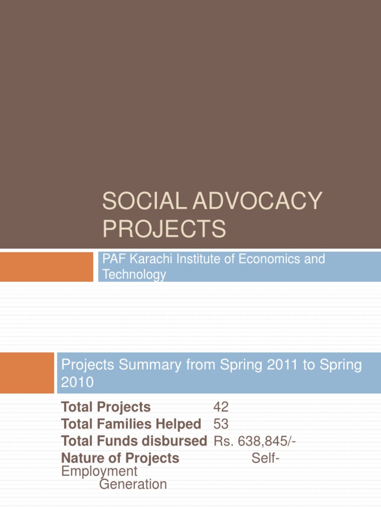 Social Advocacy Projects: PAF Karachi Institute of Economics and ...