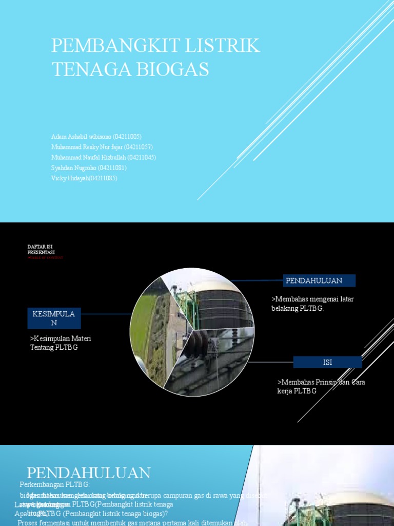 Pembangkit Listrik Tenaga Biogas | PDF