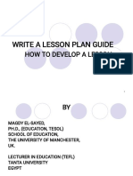 How to Develop a Lesson Plan Guide