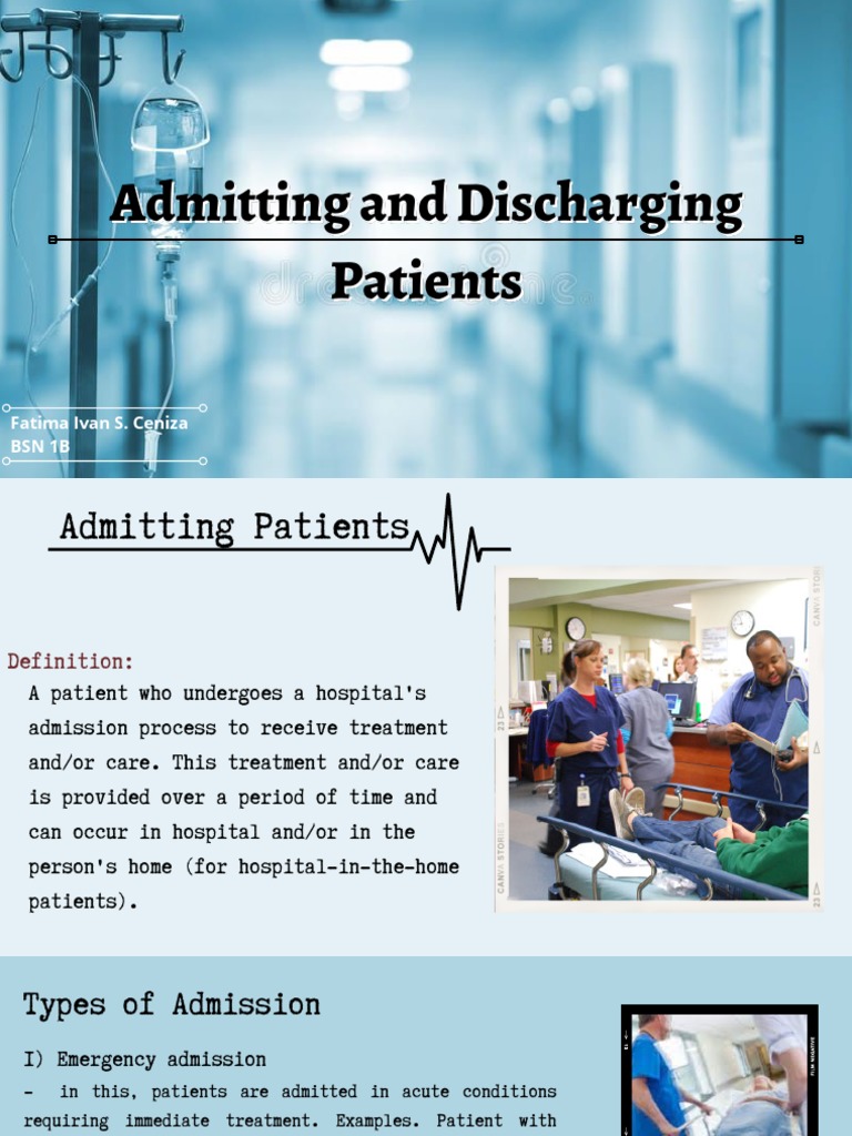 Admitting and Discharging Patients. | PDF | Patient | Hospital