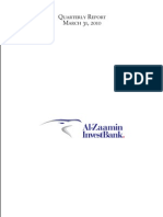Al-Zaamin Invest Bank Quarterly Report-March 2010