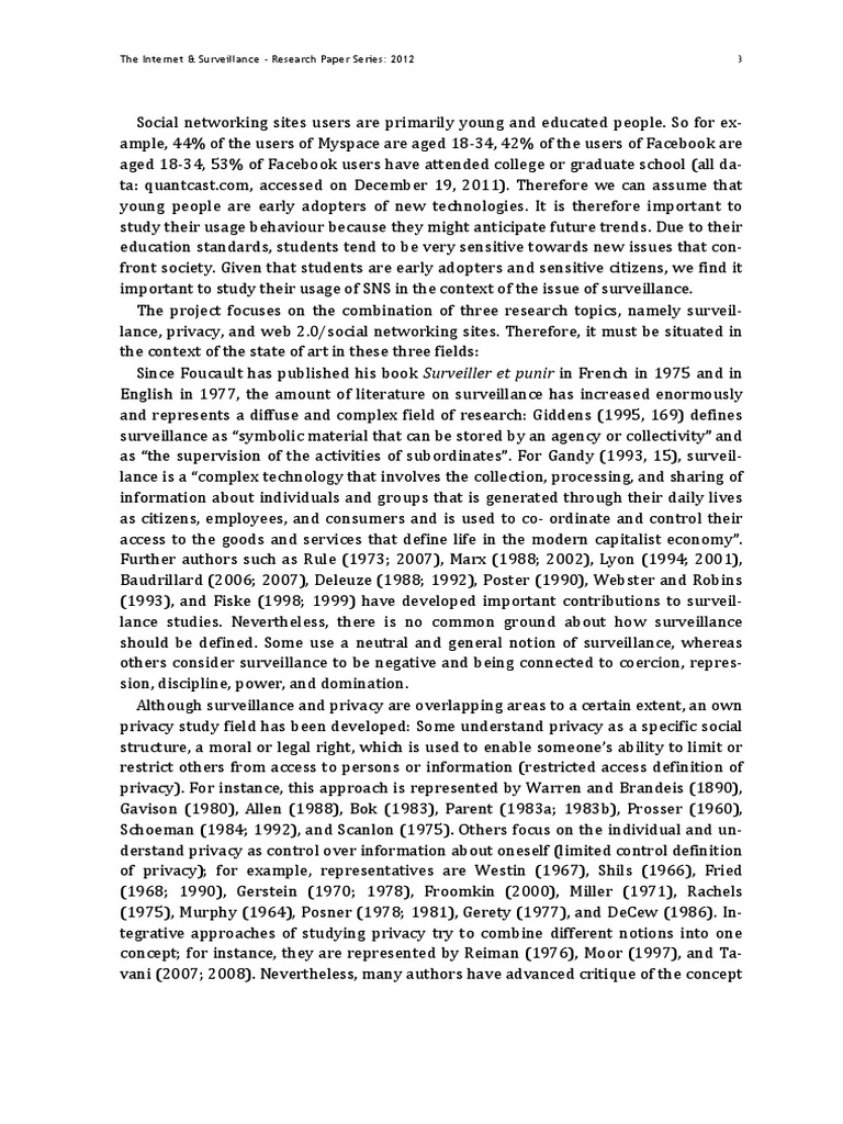 The & Surveillance Research Paper Series 2012 3 PDF