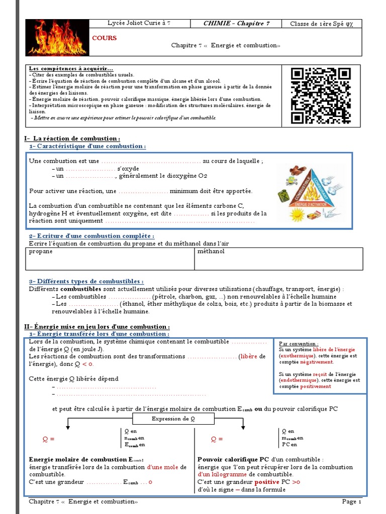 Types et Énergie de Combustion | PDF | La combustion | Combustible