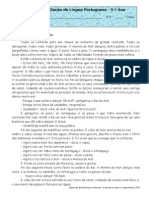 Avaliação de Português sobre o conto A Menina do Mar