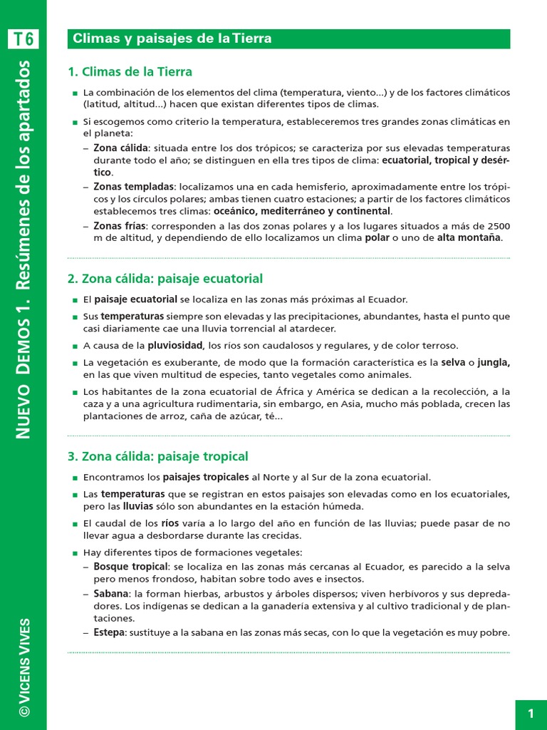 Tema 6 Climas y Paisajes de La Tierra | PDF | Clima | Ecuador