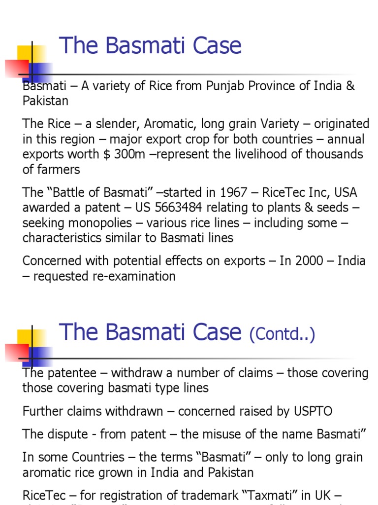 Basmati Rice: A Global Trademark Battle | PDF | Business | Rice