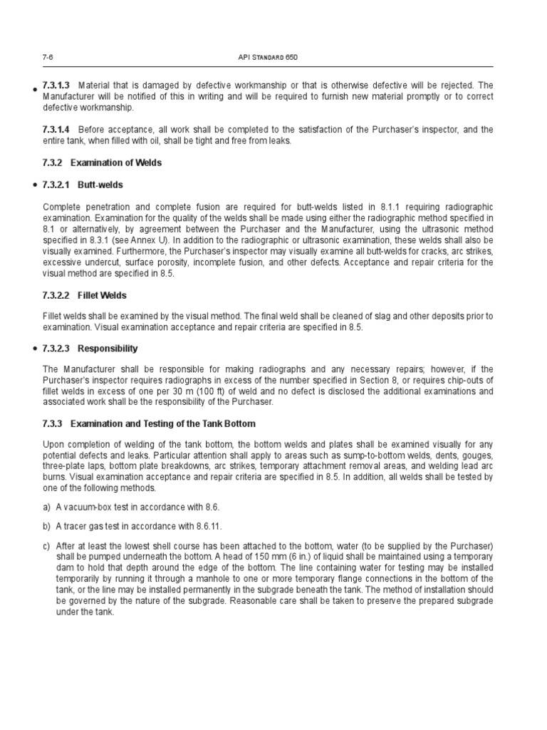 Ut Api 650-2020 | PDF
