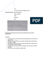 Drawing Showing Apparatus Setup For Presseure and Depth Experiment