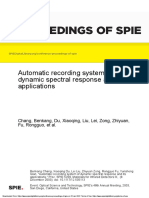 Proceedings of Spie: Automatic Recording System of Dynamic Spectral Response and Its Applications