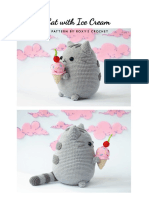 Pusheen Cat With Ice Cream: Amigurumi Pattern by Roxy 'S Crochet