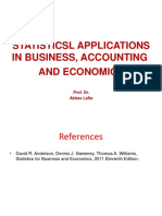 Statisticsl Applications in Business, Accounting and Economics