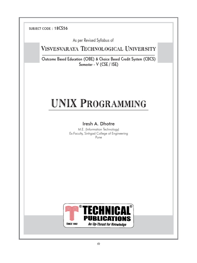 Unix Programming For BE VTU Cou - I. A. Dhotre | PDF | Network Socket ...