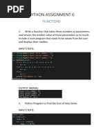 Python Assignment 6: Functions