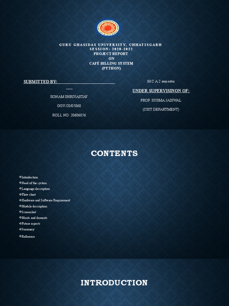 Submitted By: Under Supervisinon Of:: Guru Ghasidas University ...