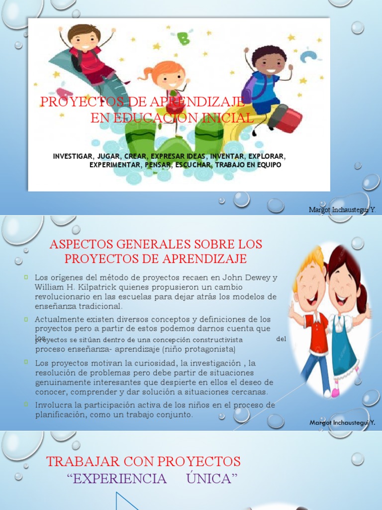 Proyectos de Aprendizaje en Educación Inicial | PDF | Aprendizaje ...
