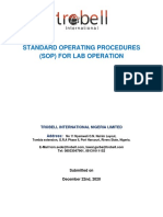 Standard Operating Procedures (Sop) For Lab Operation: Trobell International Nigeria Limited Address