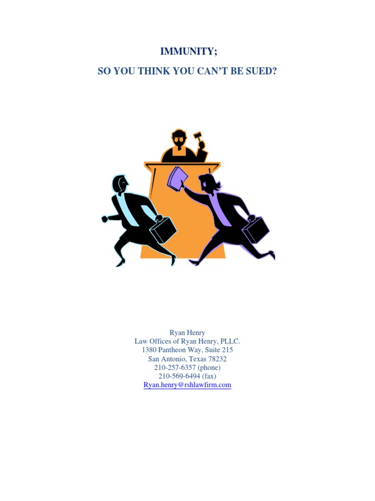 Immunity So You Can't Be Sued Henry BINDER PDF Qualified Immunity