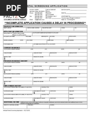 Rental Application