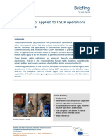 Briefing: Human Rights Applied To CSDP Operations and Missions