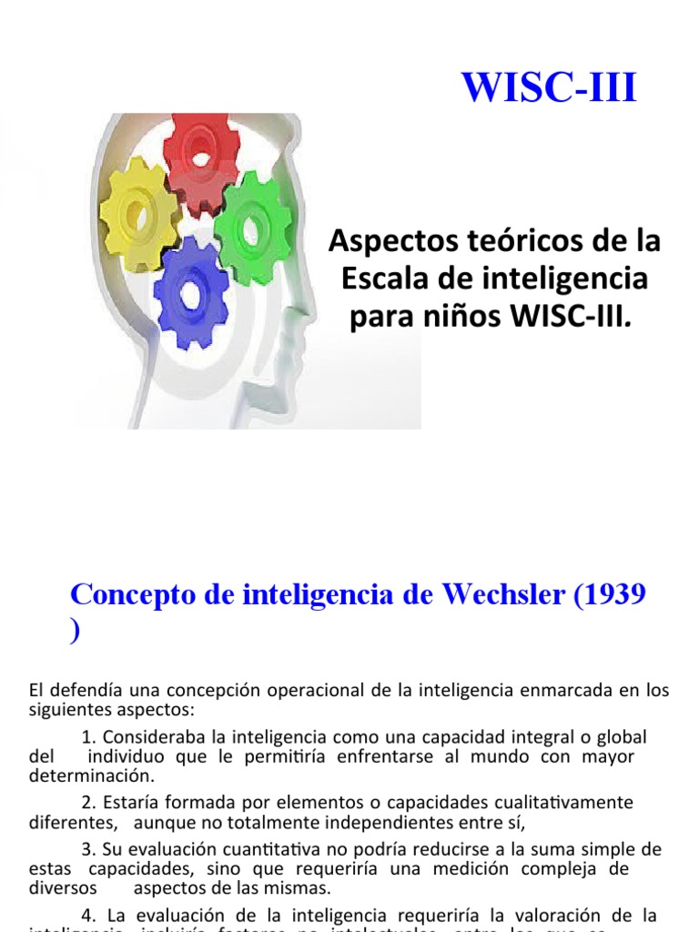 Wisc Iii | PDF | Inteligencia | Escala de inteligencia para adultos de ...