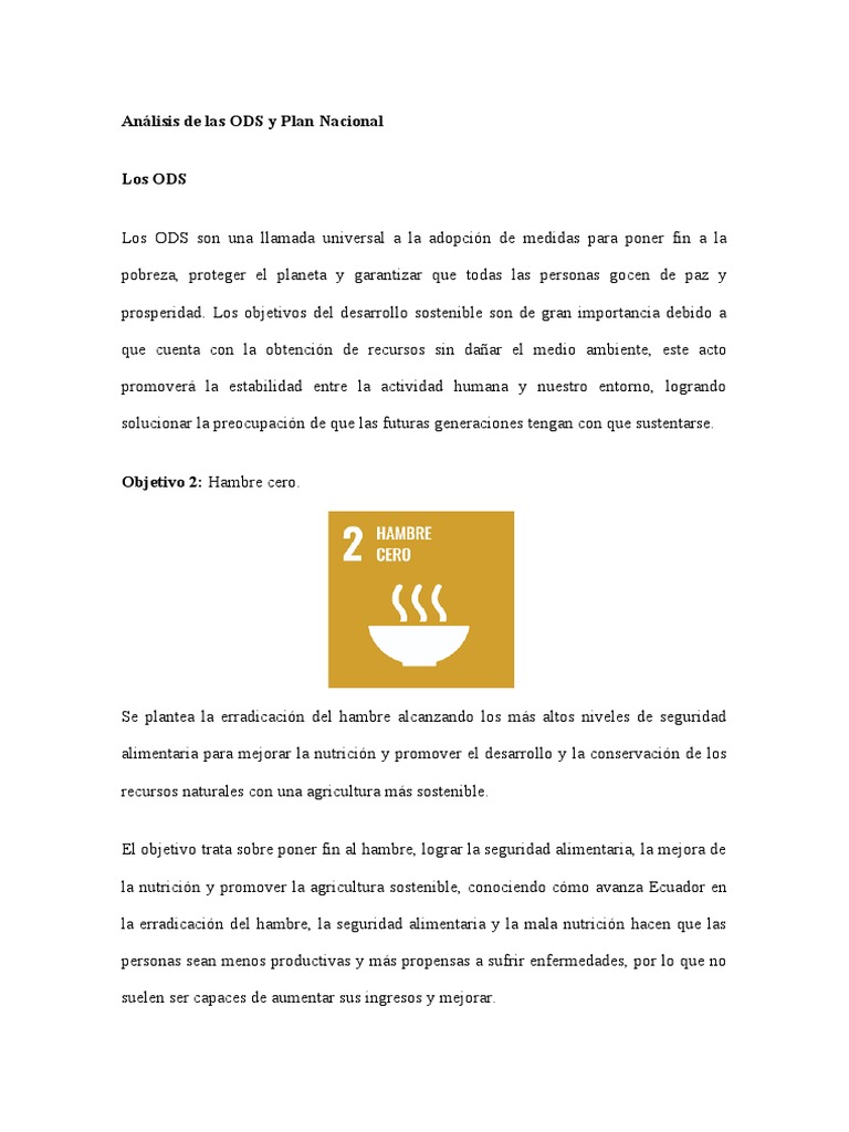 Análisis de ODS y su impacto en Ecuador | PDF | Consumo (economía ...