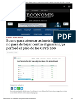 Bueno para atenuar asimetrías_ El peso no para de bajar contra el guaraní, ya perforó el piso de los GPY$ 200 – Economis