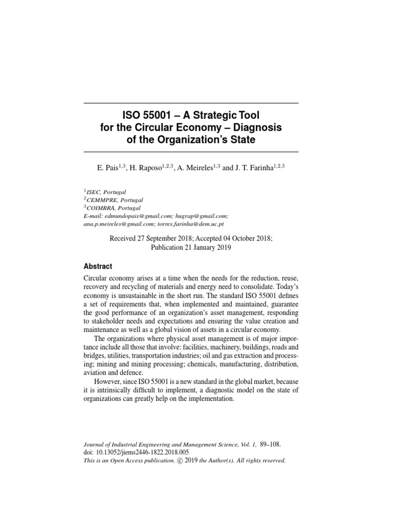 ISO 55001 A Strategic Toolfor The Circul | PDF | Resource | Asset ...