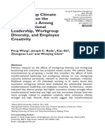 A Workgroup Climate Perspective On The Relationships Among Transformational Leadership, Workgroup Diversity, and Employee Creativity