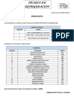 Presupuesto de Refrigeracion