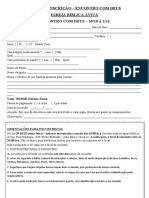 FICHA DE INSCRIÇÃO Encontro