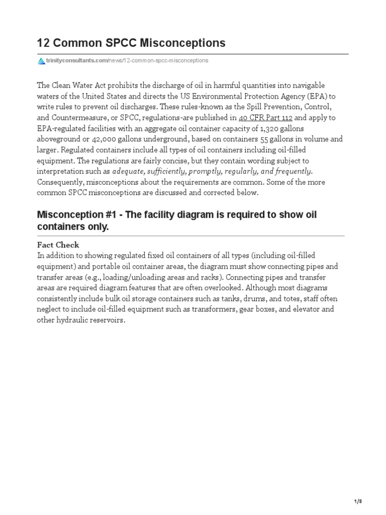 12 Common SPCC Misconceptions | Download Free PDF | Clean Water Act ...