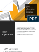 CDN Operation and Cluster Selection Strategies