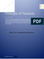 Principle of Taxation: Sales Tax Computation Question