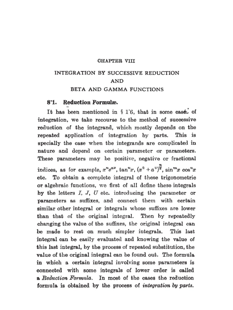 Reduction Formula - 124730 | PDF