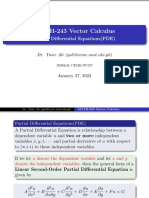 MATH-243 Vector Calculus: Partial Differential Equations (PDE)