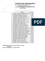 Horario Entrega de Informes III Periodo 2021