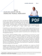 El Alertador o Denunciante en El Derecho Penal Peruano
