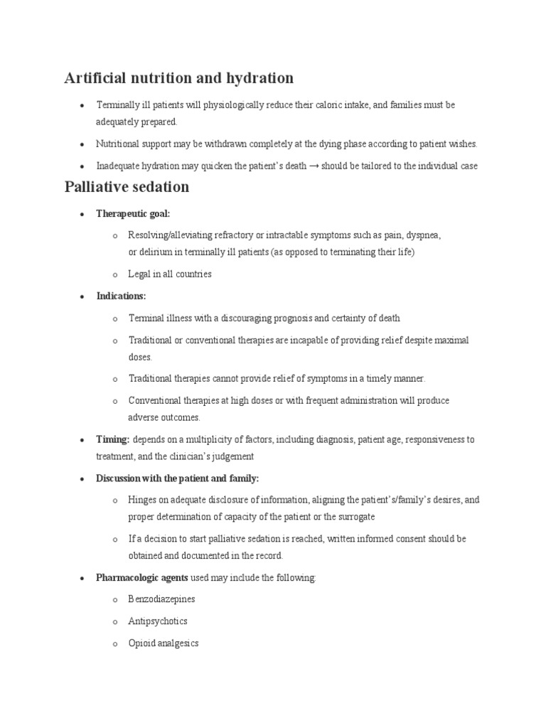 Artificial Nutrition and Hydration PDF Terminal Illness Palliative Care