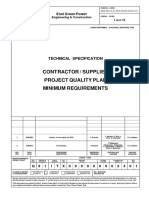 Contractor / Supplier Project Quality Plan Minimum Requirements